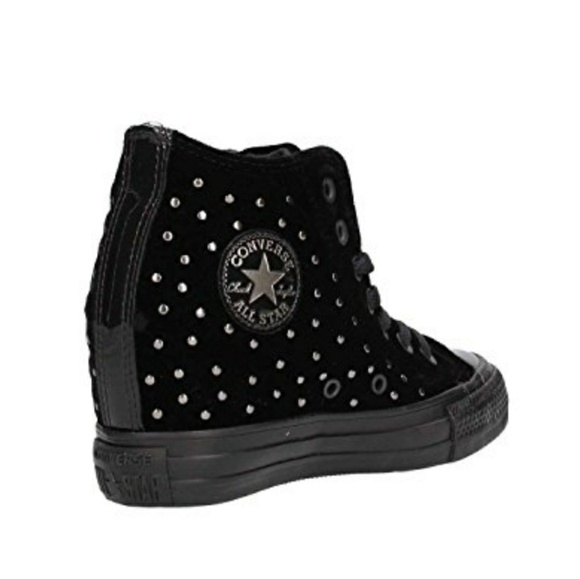 NWT Converse Chuck Wedges Black Velvet - Picture 2 of 8